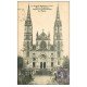 carte postale ancienne 61 LA CHAPELLE-MONTLIGEON. Eglise 1928 Façade et Escalier