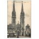 carte postale ancienne 61 LA FERTE-MACE. Eglise et Restaurant Lemorteux 1924