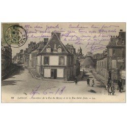 carte postale ancienne 61 LAIGLE L'AIGLE. Carrefour Rue du Maure et Saint-Jean 1918 Epicerie Filleul