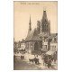 carte postale ancienne 61 LAIGLE L'AIGLE. Nombreux Attelages Eglise Saint-Martin