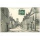 carte postale ancienne 61 LE MESLE-SUR-SARTHE. Grande Rue la Mairie 1907 Boucherie