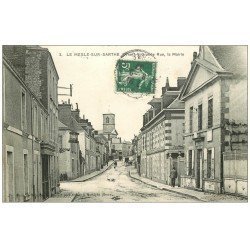 61 LE MESLE-SUR-SARTHE. Grande Rue la Mairie 1907 Boucherie