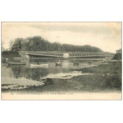 carte postale ancienne 61 LE PONT DE RANVILLE 1909 avec Rameur