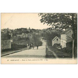 carte postale ancienne 61 MORTAGNE. Attelage Route de Paris