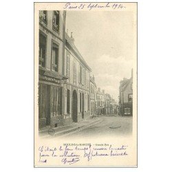 carte postale ancienne 61 MOULINS-LA-MARCHE. Librairie Pousset Grande Rue 1914