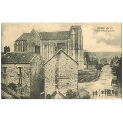 carte postale ancienne 61 PERROU. Ecoliers Route de Champsecret 1913