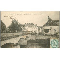carte postale ancienne 61 REMALARD. Le Pont vers 1900 Grand Hôtel de la Poste