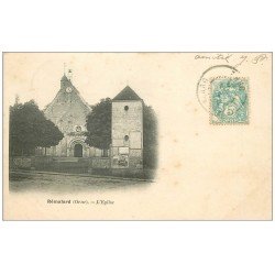 carte postale ancienne 61 REMALARD. L'Eglise 1905. Affiches Byrrh et Vichy Célestin