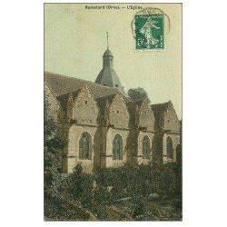 carte postale ancienne 61 REMALARD. L'Eglise 1908. Belle Carte toilée