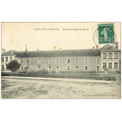 carte postale ancienne 61 SAINT-CYR-LA-ROSIERE. Groupe Scolaire et Mairie