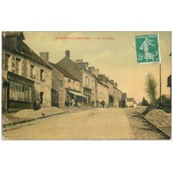 61 SAINT-DENIS-SUR-SARTHON. Le Carrefour. Auberge Au Dauphin et Boulangerie. Superbe carte toilée