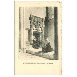 carte postale ancienne 61 SAINTE-GAUBURGE. La Piscine. Carte papier Velin découpe à la ficelle