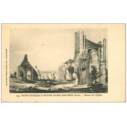 carte postale ancienne 61 SAINT-EVROULT-NOTRE-DAME-DES-BOIS. Ruines Eglise. Papier Velin
