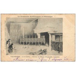 carte postale ancienne 61 VILLEBADIN. Lit de Justice Château d'Argentelles. Papier Velin découpe à la ficelle vers 1904