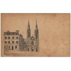 61 VIMOUTIERS. Hôtel du Soleil d'Or et Eglise Notre-Dame. Carte Pionnière très ancienne