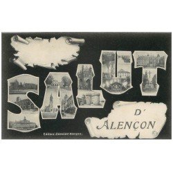 Superbe Lot 10 Cpa 61 ALENCON. Barrage, Palais Justice, Calvaire Place Pyramide, Pont Neuf etc...