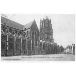carte postale ancienne 62 AIRES-SUR-LA-LYS. Eglise Saint-Pierre 1911