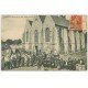 carte postale ancienne 62 AIX-NOULETTE. Eglise et Harmonie 1913