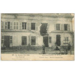 carte postale ancienne 62 AIX-NOULETTE. Grande Rue. Guerre 1914-18