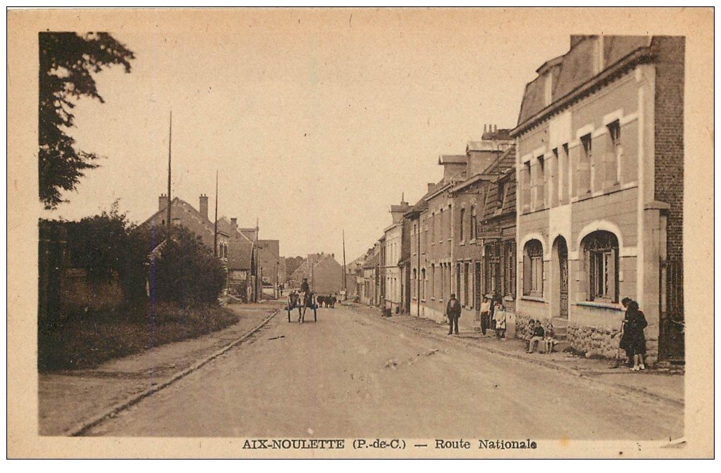 carte postale ancienne 62 AIX-NOULETTE. Route Nationale