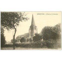 carte postale ancienne 62 AMETTES. Eglise et Cimetière