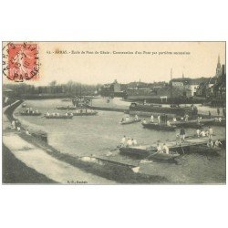 carte postale ancienne 62 ARRAS. Construction d'un Pont avec portières par le Génie 1910