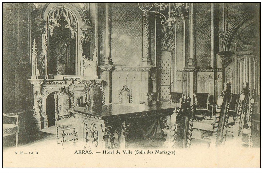 carte postale ancienne 62 ARRAS. Hôtel de Ville. Salle des Mariages