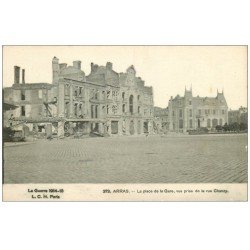 carte postale ancienne 62 ARRAS. Place de la Gare de la Rue de Chanzy