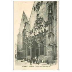 carte postale ancienne 62 ARRAS. Portail Eglise Saint-Jean-Baptiste 1904