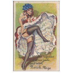 62 BERCK. Carte montage fantaisie Danseuse French Cancan avec 10 mini-vues sous la jambe