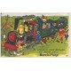 62 BERCK. Carte montage fantaisie Train avec mini-vues sous la Locomotive