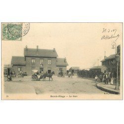 carte postale ancienne 62 BERCK. La Gare 1907