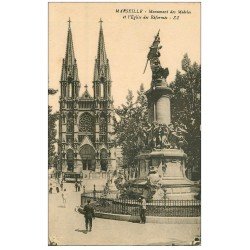 carte postale ancienne 13 MARSEILLE. Monument des Mobiles Eglise des Réformés