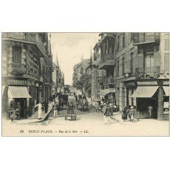 carte postale ancienne 62 BERCK. Pharmacie Rue de la Mer 1921