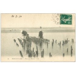 carte postale ancienne 62 BERCK-PLAGE. Parc aux Moules 1910. Métiers de la Mer