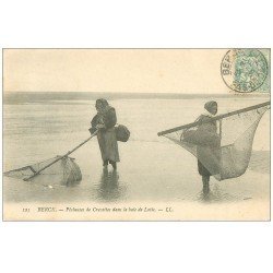 carte postale ancienne 62 BERCK-PLAGE. Pêcheuses de Crevettes 1906 Baie de Lotie. Métiers de la Mer