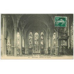 carte postale ancienne 62 BETHUNE. Eglise Saint-Waast. Intérieur 1912