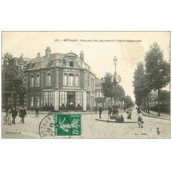 carte postale ancienne 62 BETHUNE. Place de Lille Boulevard Frédéric-Degeorges 1912 Auberge Au Faisan Gris