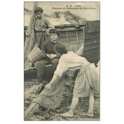 62 BOULOGNE-SUR-MER. Pêcheur et Pêcheuses de Crevettes. Métiers de la Mer