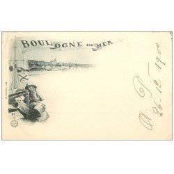carte postale ancienne 62 BOULOGNE-SUR-MER. Pêcheur fumant la Pipe 1900. Métiers de la Mer