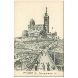 carte postale ancienne 13 MARSEILLE. Notre-Dame de la Garde Passerelle LM.