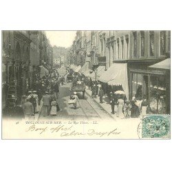 carte postale ancienne 62 BOULOGNE-SUR-MER. Rue Thiers 1903. Tampon tailleur Dreyfus