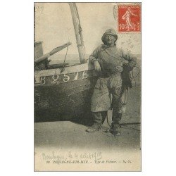 carte postale ancienne 62 BOULOGNE-SUR-MER. Type de Pêcheur 1919. Métiers de la Mer