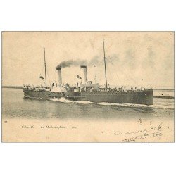 carte postale ancienne 62 CALAIS. Navire "" La Malle Anglaise "" 1902