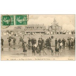 carte postale ancienne 62 CALAIS. Plage et Casino 1919