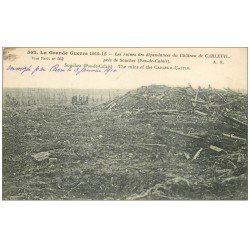 carte postale ancienne 62 CARLEUIL. Ruines dépendances du Château 1916