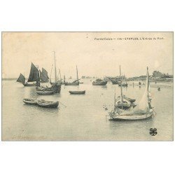 carte postale ancienne 62 ETAPLES. L'Entrée du port 1914