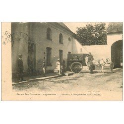 carte postale ancienne 62 FERME DES BERCEAUX LONGUENESSE. Laiterie et chargement des flacons 1912