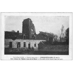 carte postale ancienne 62 FONCQUEVILLERS. Ruines de l'Eglise