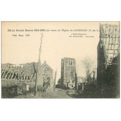 carte postale ancienne 62 GIVENCHY. Restes de l'Eglise